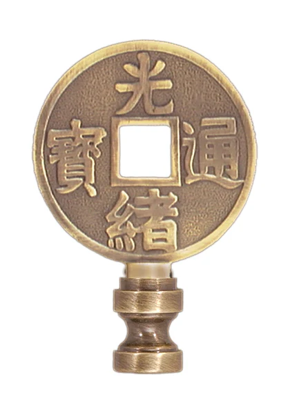2-5/8" Tall Antique Brass Oriental Finial 1/4-27F Tap (11186A)