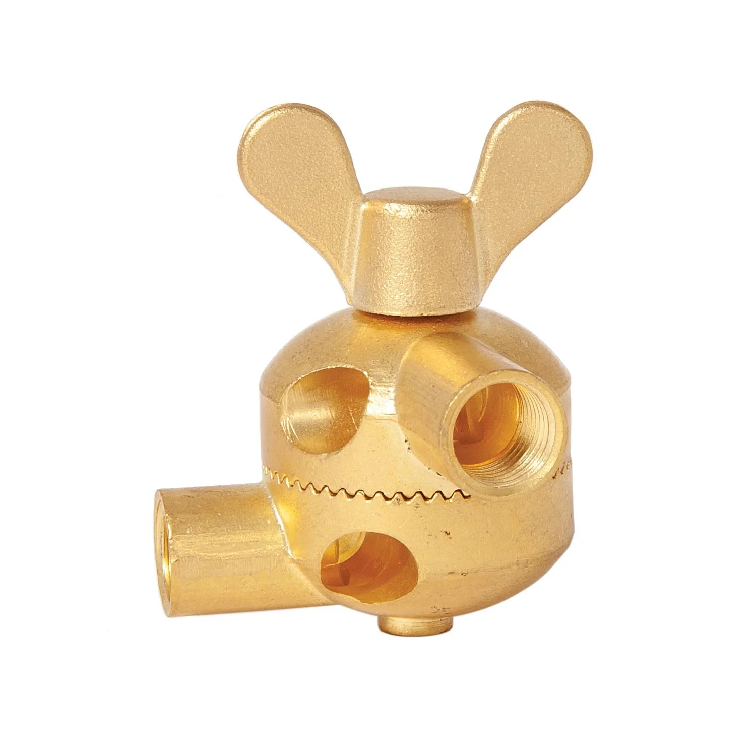 2-9/16" Tall 4-Piece Die Cast Brass Swivel With External Cord Channels, 1/4F x 1/4F, Unfinished (20534U)