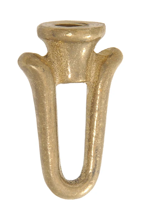 2" Tall x 1-1/4" wide Cast Brass Loop with wire way, tap 1/8F (3/8" diameter), unfinished (20846U)