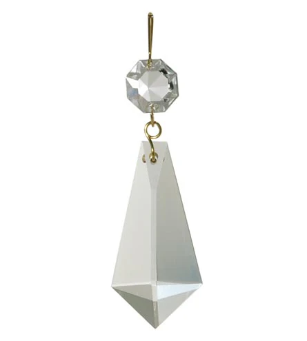 2" Cut Prism with Brass Pins, ~3" overall length (55172)