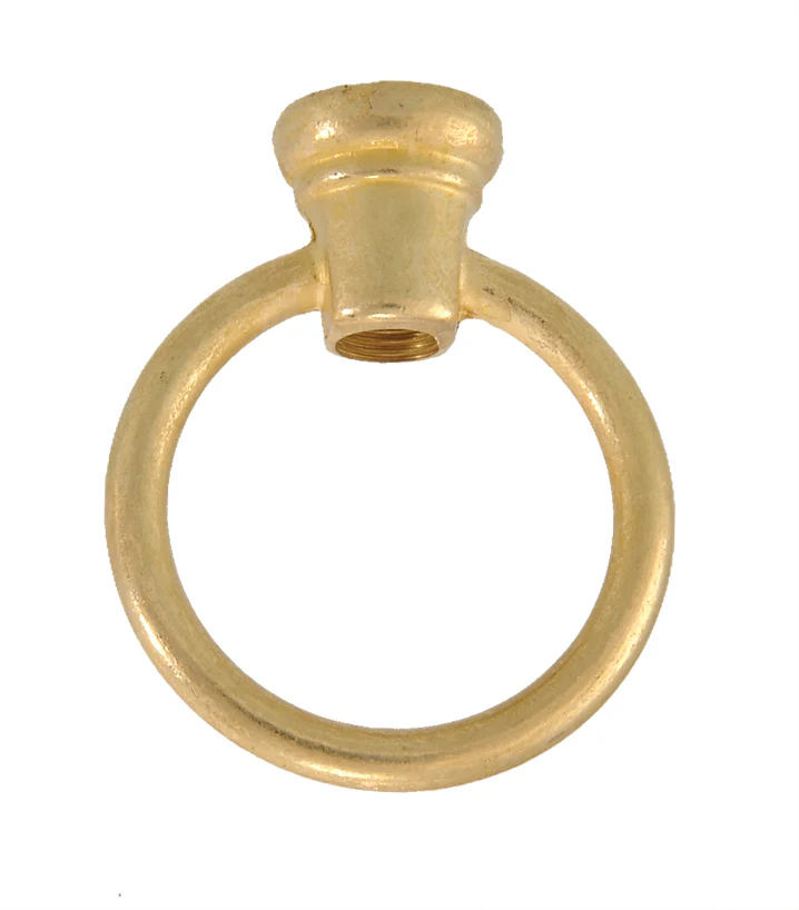 2-3/8" tall Cast Brass Loop with wire way, 2" diameter, tap 1/8F (3/8" diameter), unfinished (21054U)