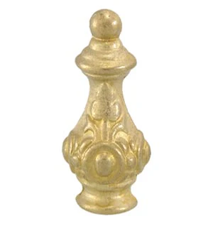 2" Tall x 13/16" Diam Die Cast Unfinished Brass Finial, 1/8F Tap (21052U)