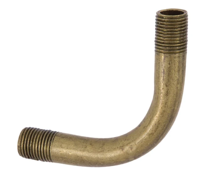 2 Inch Bent Brass Arm, 1/8M x 1/8M, Unfinished (12069U)