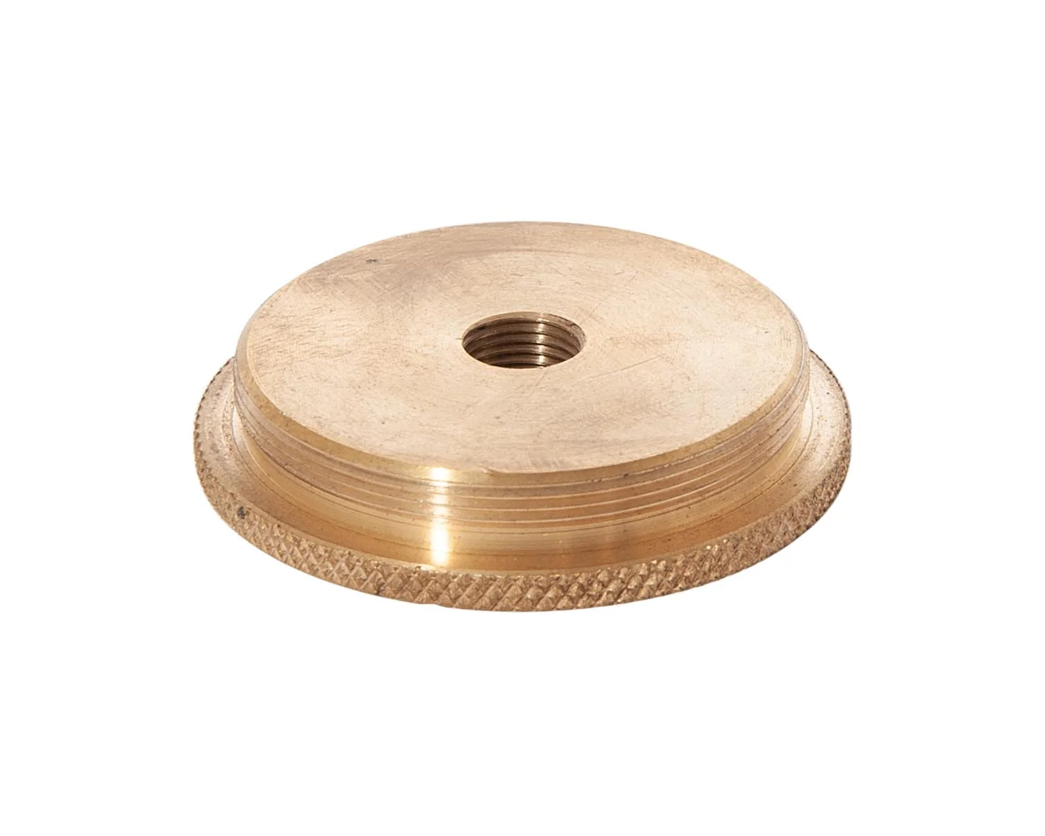 2 Inch Diameter Unfinished Brass Cap For A Cluster Body w/ Center Hole, 1/8F (10474U1) - Image 2