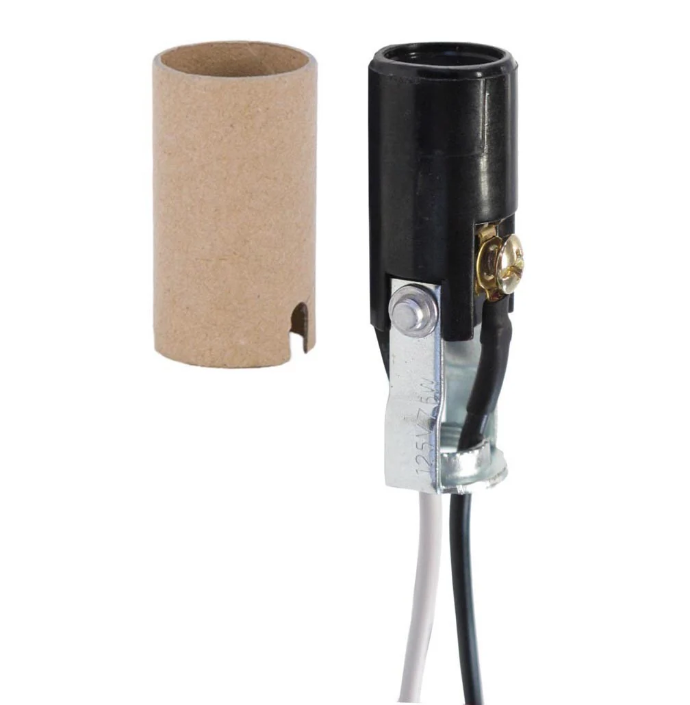 2 Inch Height Keyless Candelabra Socket With 10" Leads (48311W)