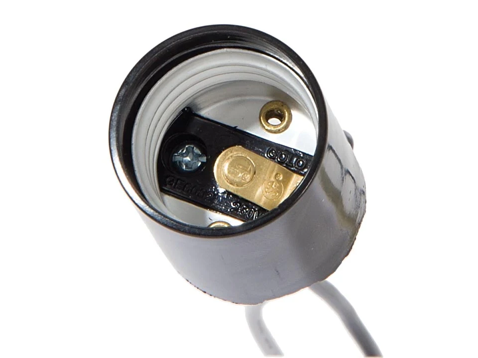 2 Inch Tall E-26 Phenolic Socket, Choice of Wire Lead Length (47652) - Image 3