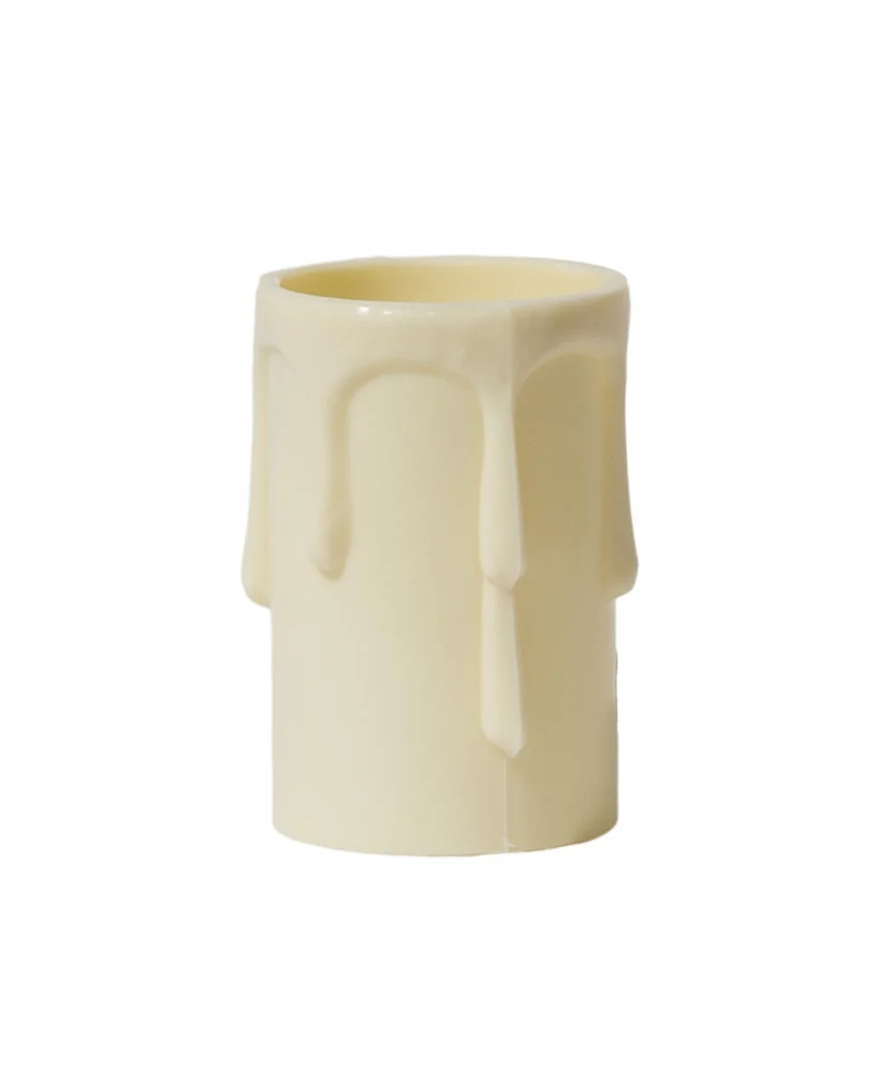 2 Inch Tall Ivory Plastic Medium Sized Candle Cover (19815L2)