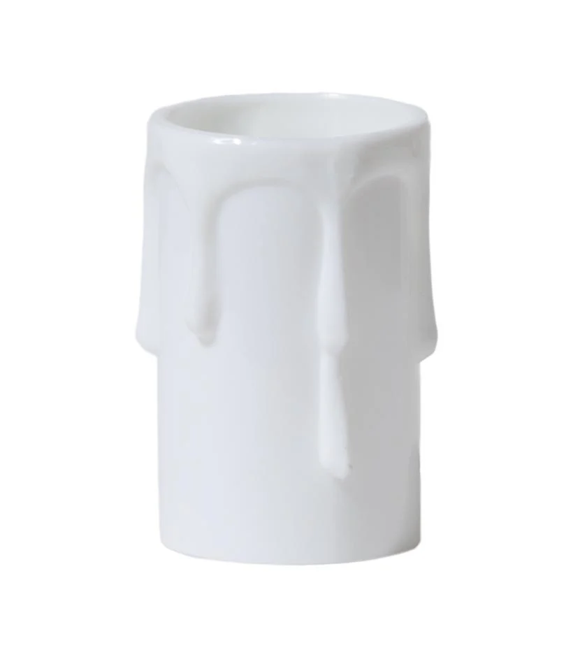 2 Inch Tall White Color Medium Sized Candle Cover (19804L2)