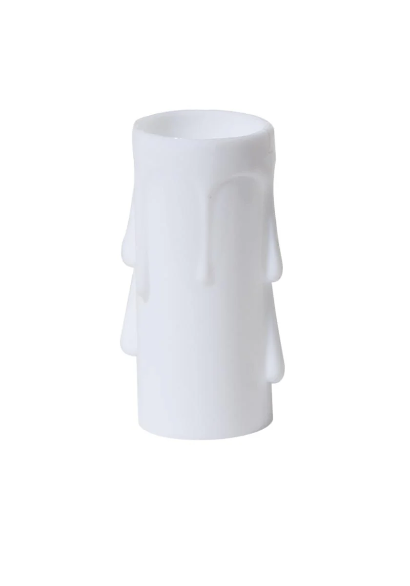 2 Inch Tall White Color Plastic Candelabra Sized Candle Cover (19801L2)