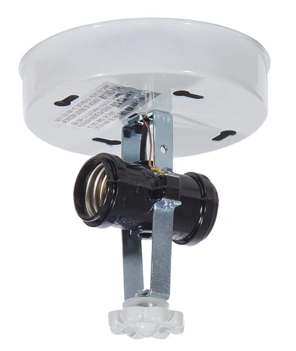 5-1/4" Tall 2-Light Wired Bent Glass Ceiling Fixture Holder with White Canopy, 1/8 IP Slip (11732)