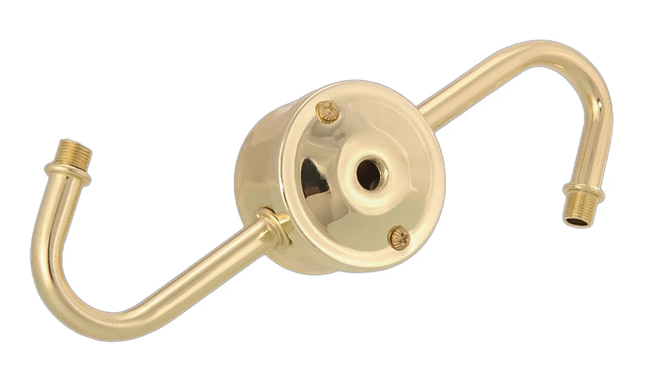 2-Arm Lamp Cluster, Brass Plated Steel, Unwired (10408)