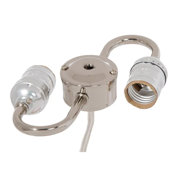 2 Light Cluster Body with E-26 Base Keyless Sockets, Satin Nickel Finish (10429SN)