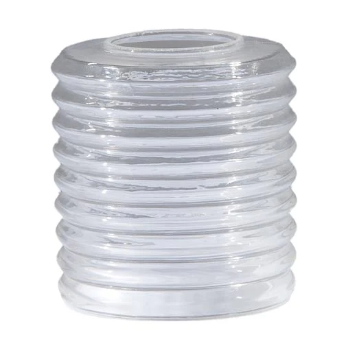 3-1/2" Diameter Clear Ribbed Pendant Shade, 1-5/8" Fitter (08707)