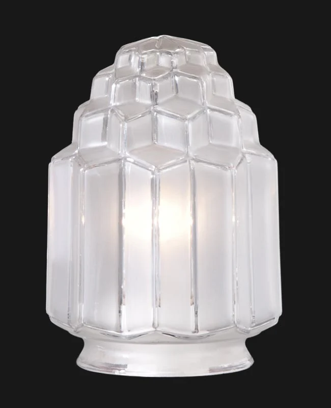 3 1/4" fitter, Art Deco "Skyscraper" Table Lamp Shade, 6-1/16 inch tall (08967C) - Image 2