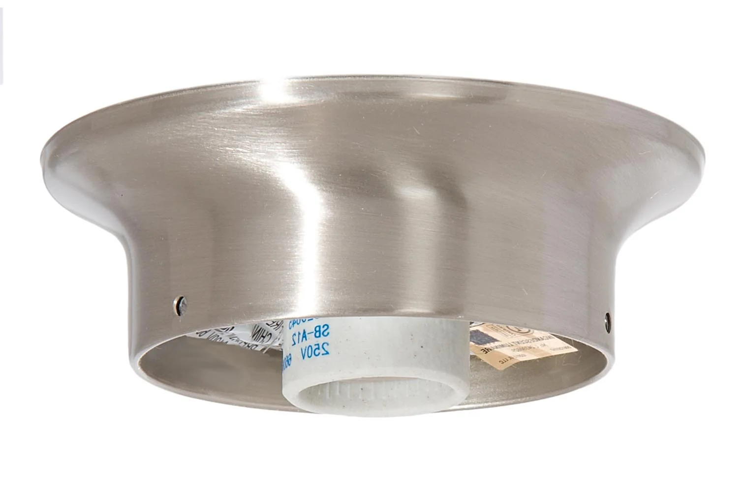3-1/4" Fitter Satin Nickel Finish Fixture Holder, Hardware & High Heat Porcelain Socket (11754SN)