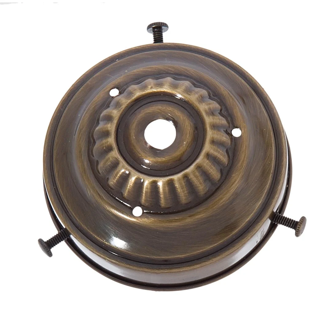 3-1/4" Fitter Steel Shade Holder, 1/8 IP Slip, Antique Brass Finish (10913A)