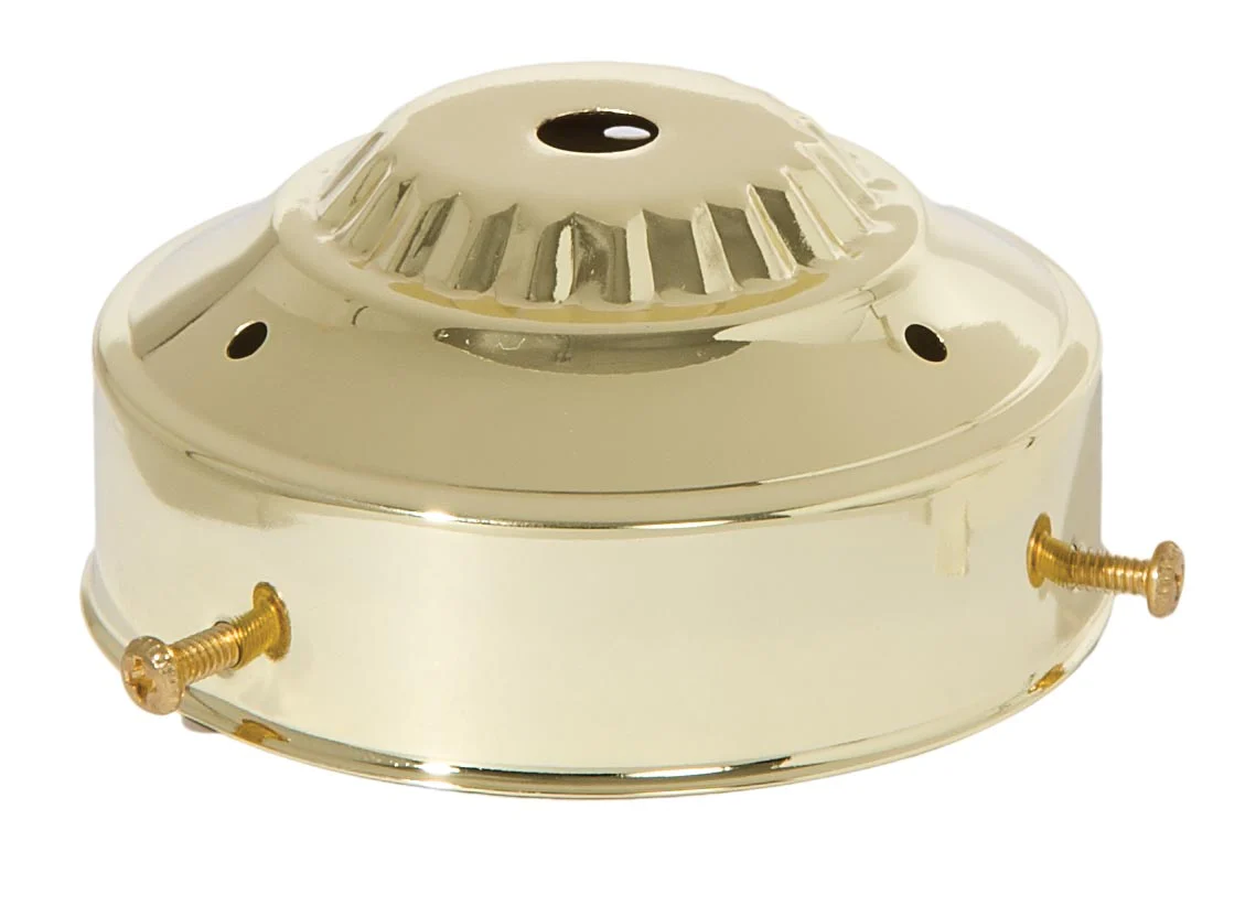 3-1/4" Fitter Steel Shade Holder, 1/8 IP Slip, Brass Plated Finish (10913) - Image 2