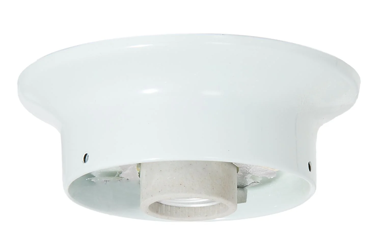 3-1/4" Fitter White Gloss Finish Fixture Holder, Hardware & High Heat Porcelain Socket (11754W)