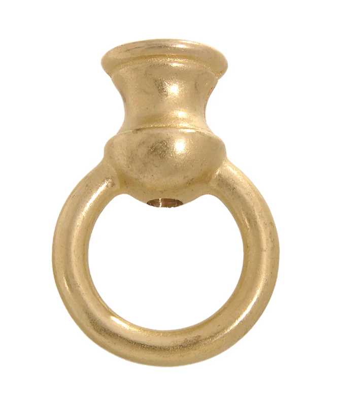 3-1/4" Tall Heavy Cast Brass Loop with wire way, 2-1/4" diameter, tap 1/4F (1/2" diameter), unfinished (20847)