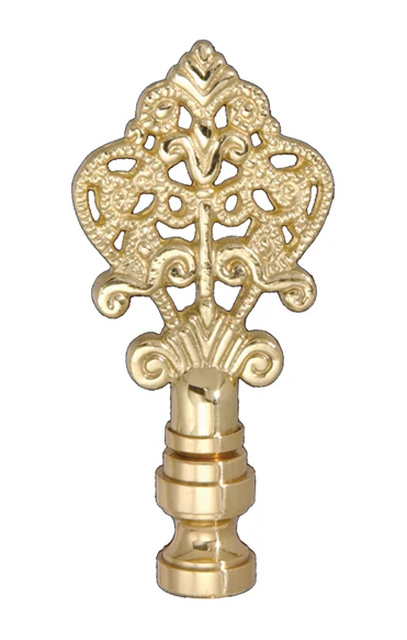 3-1/8" Tall Ornamental Filigree Die Cast Brass Finial, Tap 1/4-27F (11118)