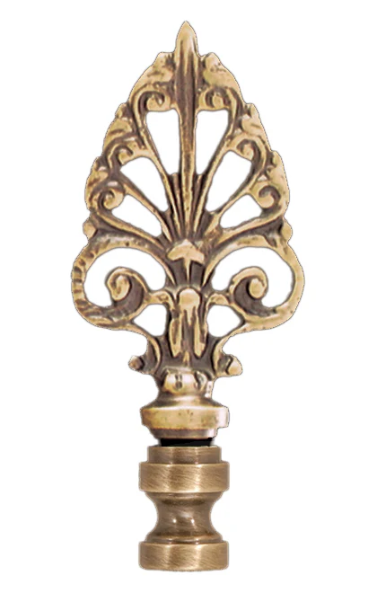 3-3/8" Tall Finial Antique Brass Finish 1/4-27F Tap (11116A)