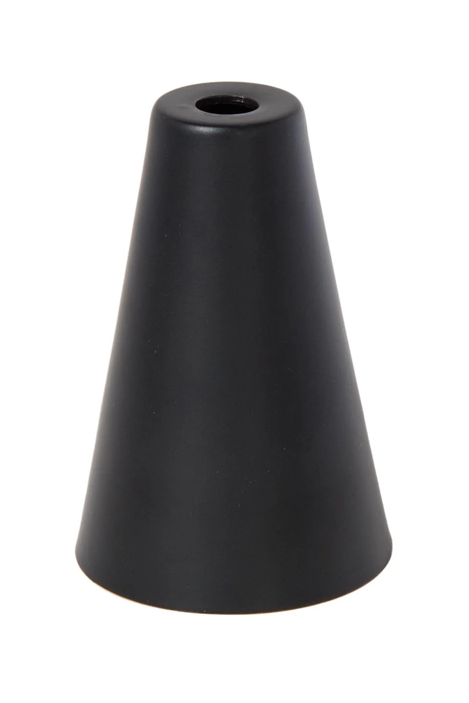 3-3/8 Inch Tall Satin Black Finish Brass Cone Lighting Socket Cup, 1/8IP (11657BK)