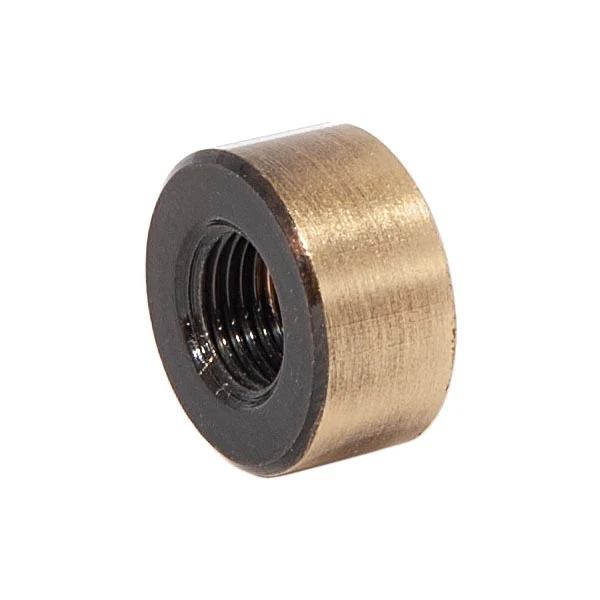3/4" Diameter, 3/8" Tall Modern Brass Cap, Tap 1/8F, Antique Brass (21239A) - Image 2