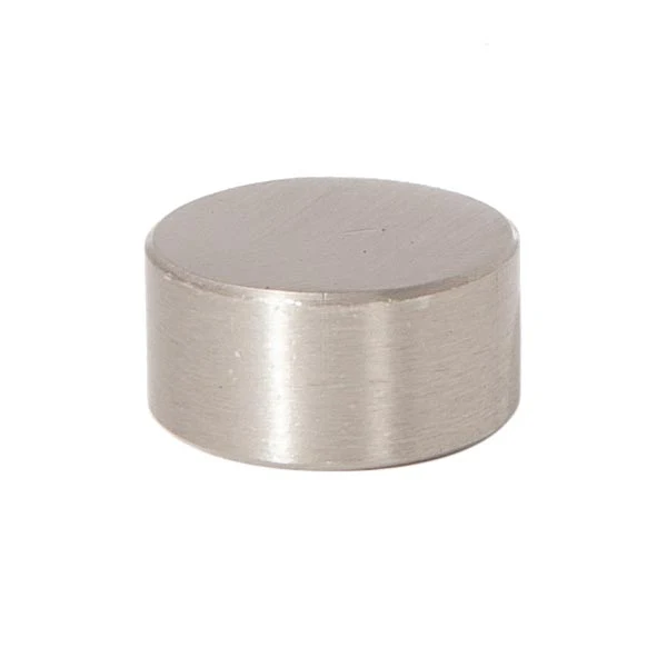 3/4" Diameter, 3/8" Tall Modern Brass Cap, Tap 1/8F, Polished Nickel (21239N)