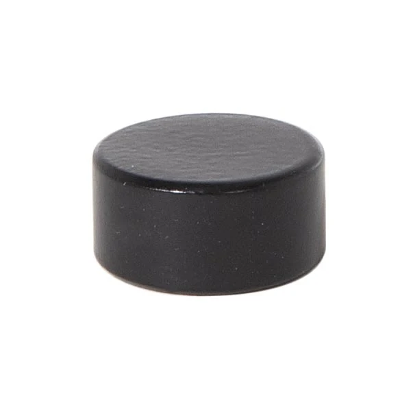 3/4" Diameter, 3/8" Tall Modern Brass Cap, Tap 1/8F, Satin Black (21239BK)