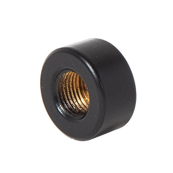 3/4" Diameter, 3/8" Tall Modern Brass Cap, Tap 1/8F, Satin Black (21239BK) - Image 2