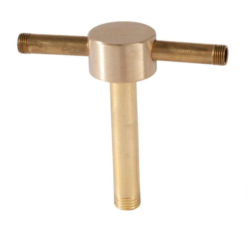 3/4 Inch Height Unfinished Brass Straight Disk 2-Way Arm Back, 1/4F x 1/8F (21250U) - Image 2