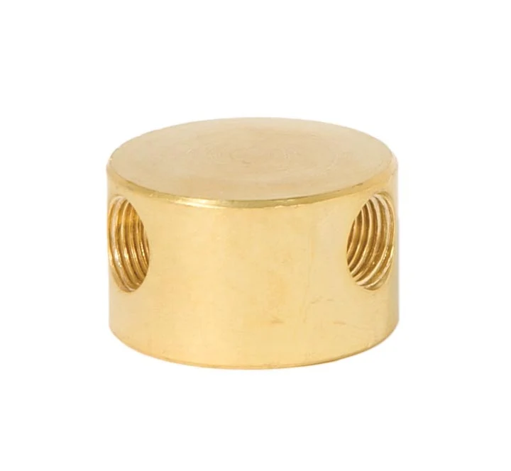 3/4 Inch Height Unfinished Brass Straight Disk 3-Way Arm Back, 1/4F x 1/8F (21251U)