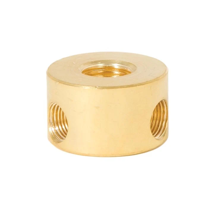 3/4 Inch Height Unfinished Brass Straight Disk 3-Way Arm Back, 1/4F x 1/8F (21251U) - Image 4