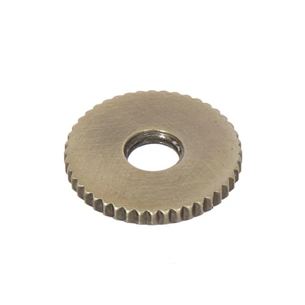 3/4 Inch Outside Diameter Antique Brass Knurled Locknut, Tap 1/4-27F (20712A)