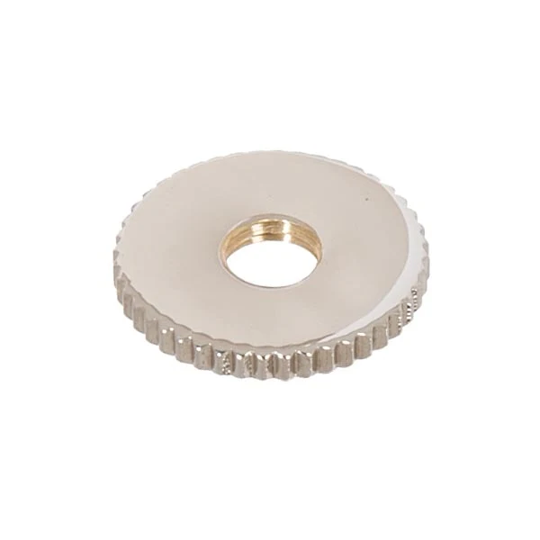 3/4 Inch Outside Diameter Nickel Plated Knurled Brass Locknut,1/4-27F (20712N)