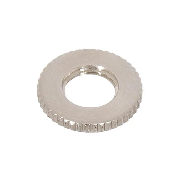 3/4 Inch Outside Diameter Satin Nickel Finish Knurled Brass Locknut, 1/8F (20720SN)