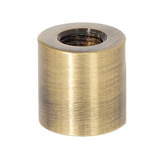 3/4 Inch Tall Brass Lamp Coupling, 1/8F, Antique Brass (21134A)