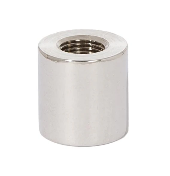 3/4 Inch Tall Brass Lamp Coupling, 1/8F Tap, Polished Nickel (21134N)