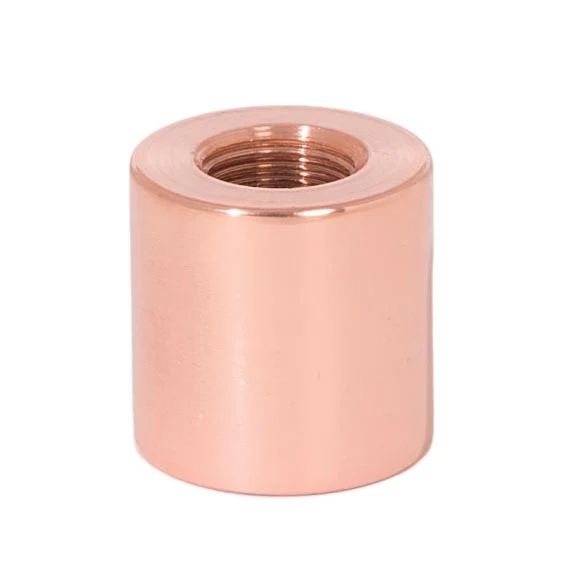 3/4 Inch Tall Brass Polished Copper Lamp Coupling, 1/8F Tap (21134C)