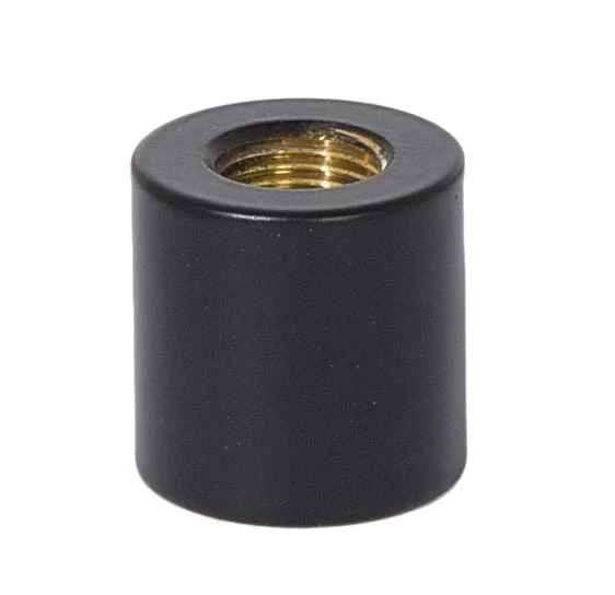 3/4 Inch Tall Brass Satin Black Lamp Coupling, 1/8F Tap (21134BK)