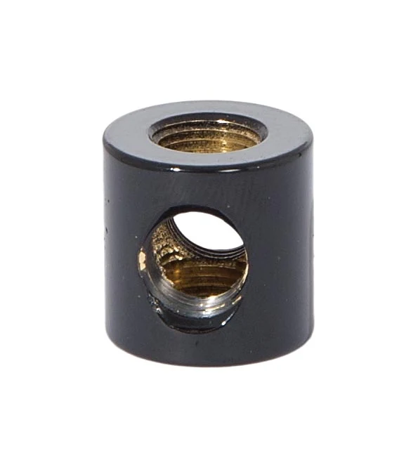 3/4 Inch Tall Glossy Black 4-Way Brass Armback, 1/8F Tap (21200BL)