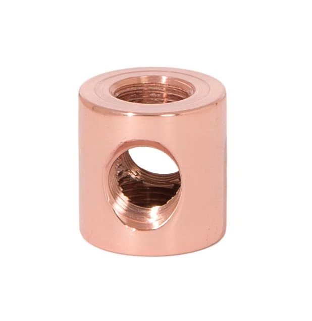 3/4 Inch Tall Polished Copper Finish 4-Way Brass Armback, 1/8F Tap (21200C)