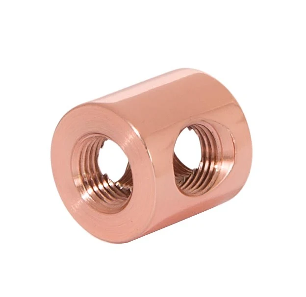 3/4 Inch Tall Polished Copper Finish 4-Way Brass Armback, 1/8F Tap (21200C) - Image 2
