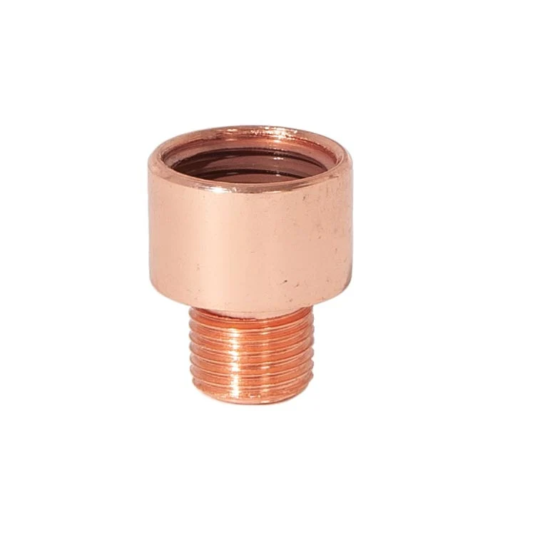 3/4 Inch Tall Polished Copper Finish Straight Turned Brass Nozzle, Tap 1/4F x 1/8M (21143C)