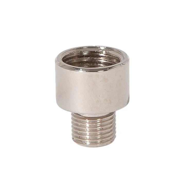 3/4 Inch Tall Polished Nickel Finish Straight Turned Brass Nozzle, Tap 1/4F x 1/8M (21143N)