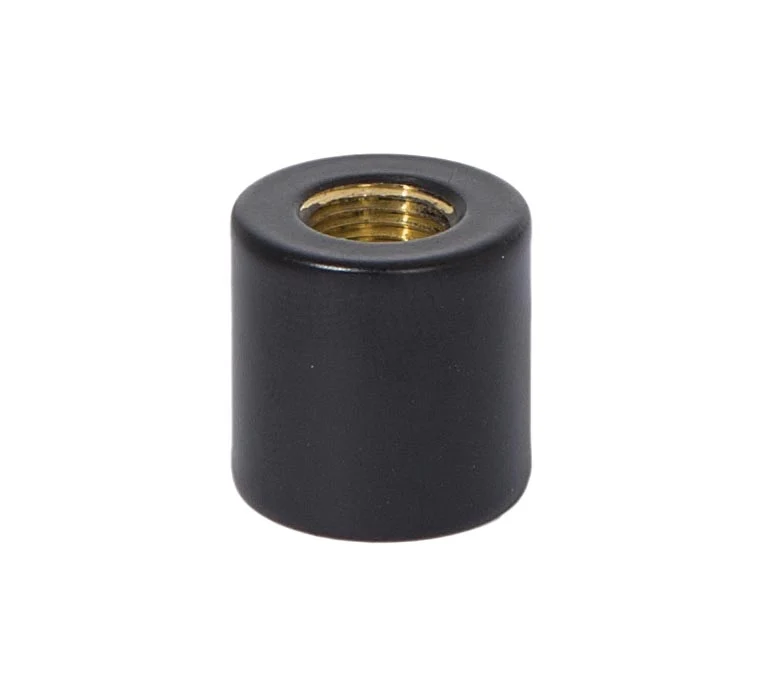 3/4 Inch Tall Satin Black Brass Lamp Coupling, 1/8F x 1/4F Taps (21205BK)