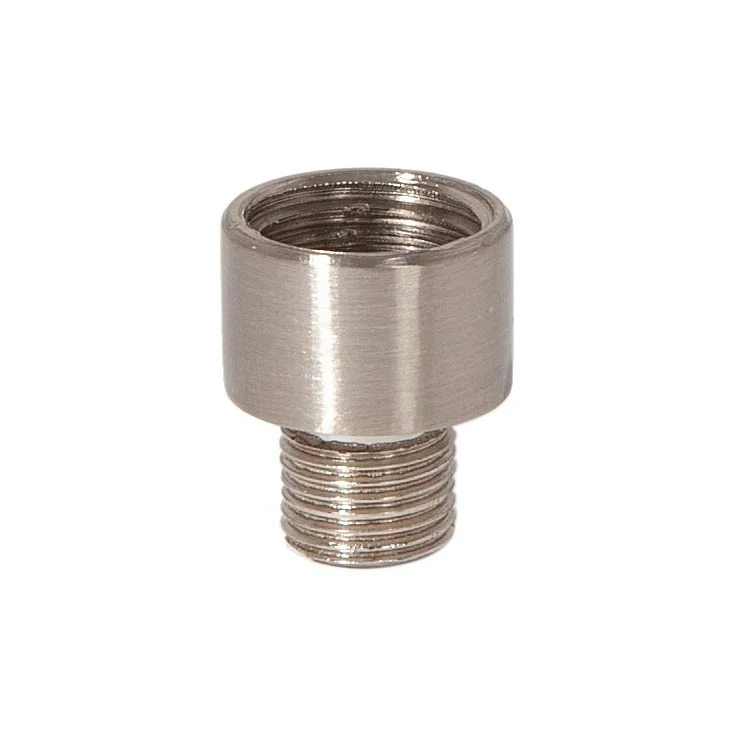 3/4 Inch Tall Satin Nickel Finish Straight Turned Brass Nozzle, Tap 1/4F x 1/8M (21143SN)