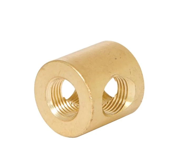 3/4 Inch Tall Unfinished 4-Way Brass Armback, 1/8F Tap (21200U) - Image 2