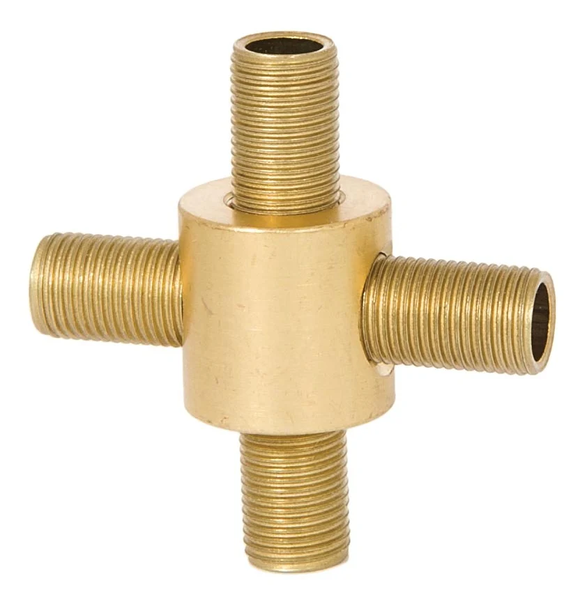 3/4 Inch Tall Unfinished 4-Way Brass Armback, 1/8F Tap (21200U) - Image 3
