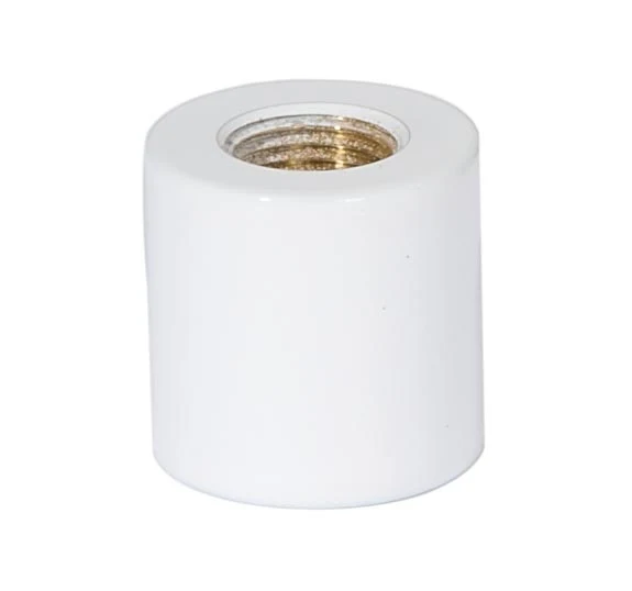 3/4 Inch Tall White Enamel Brass Lamp Coupling, 1/8F Tap (21134W)